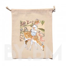 25x30cm organic cotton pouch with an original artistic illustration on the theme of spring