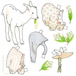 Paper doll - May baby goat