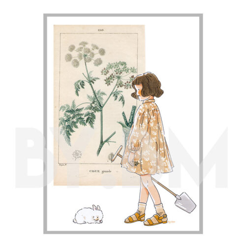 Poster avec une petite fille et un lapin