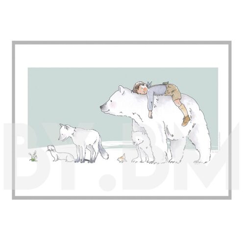 Ours polaire avec enfant