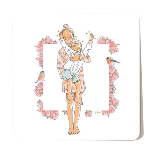 Carte postale avec deux petites filles pieds nus