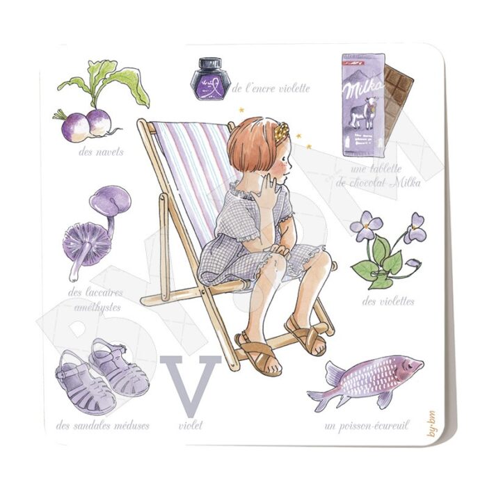 Carte illustrant la couleur violette