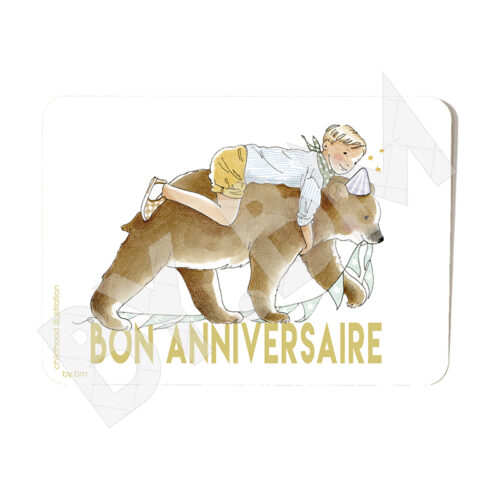 carte anniversaire ourson